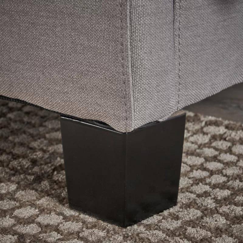 Light Grey King Size Modern Upholstered Platform Bed with Button-tufted Headboard