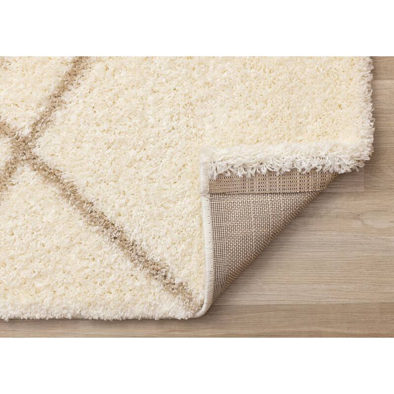 Fairmont Collection - Beige Cream Abstract Lines Area Rug