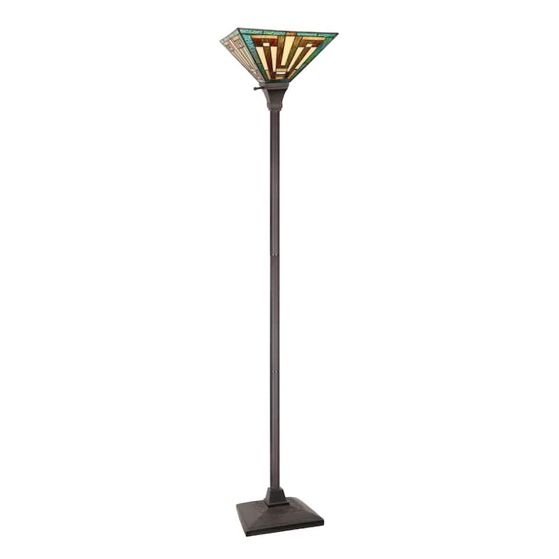 Tiffany-Style 1-Light Torchiere Floor Lamp 12" Shade