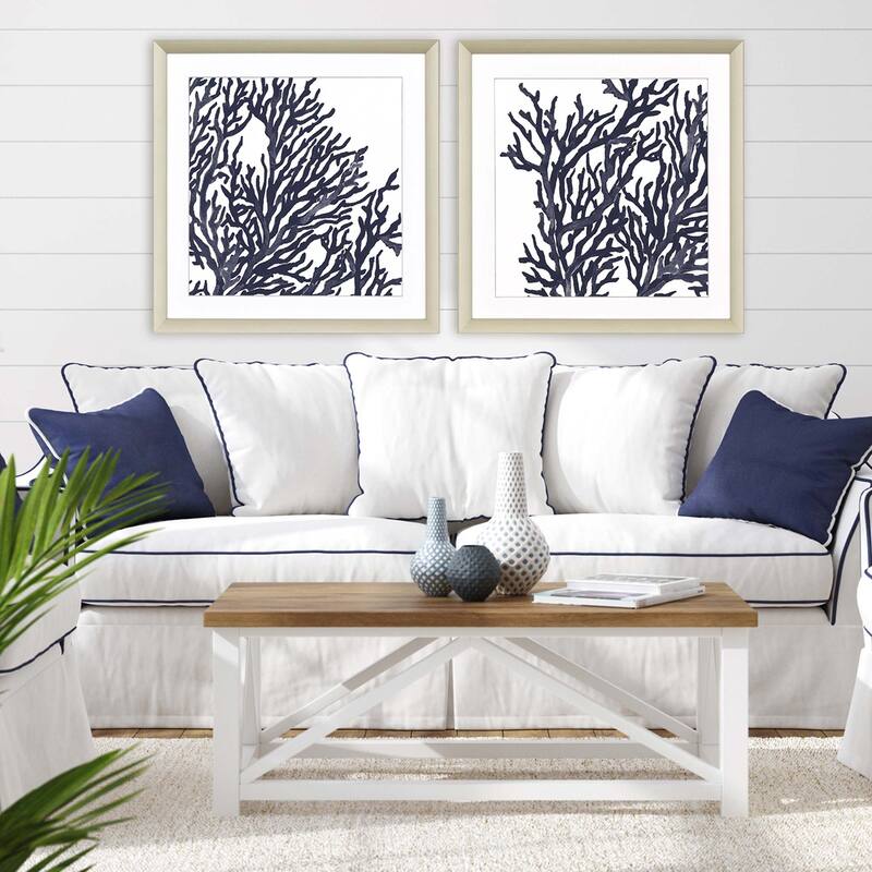 Blue Coral I S/2 Framed Art Exclusive Giclee Under Glass