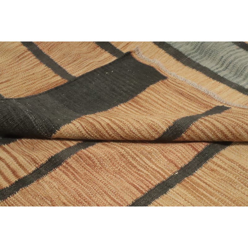 Hand Woven Oriental 100% Wool Carpet Southwestern Modern Multi-Colored Kilim Area Rug - 12' 10'' X 10' 4''