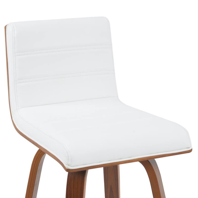 Skara Swivel Bar Stool, Upholstered Bar Height Chair with Bentwood Frame