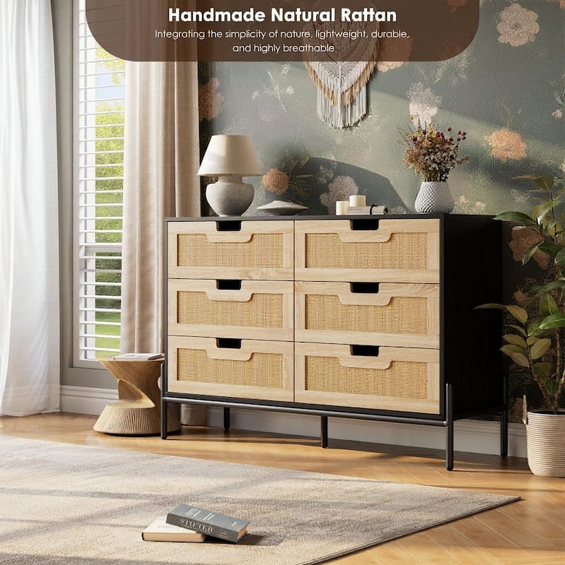 6 Rattan Openwork Grip Chest, with Storage