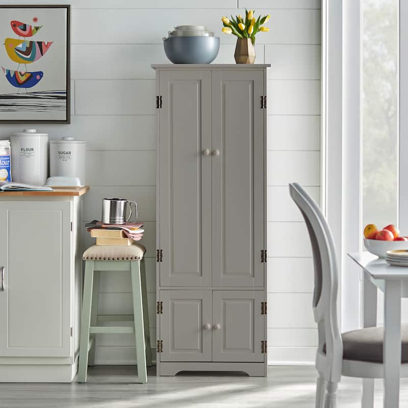 Simple Living Aston Modern Farmhouse Extra-Tall Cabinet - Charcoal