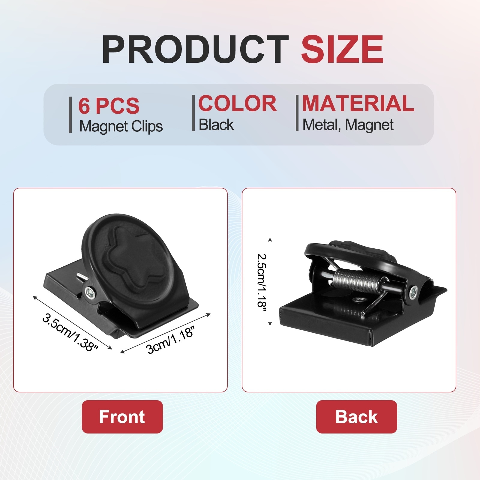 Magnet Metal Clips for Hanging, Star Fridge Magnetic Clips Magnetic Paper Clamp Magnet Clamp for Display Document Storage