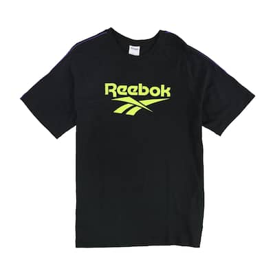 Reebok Mens Classics Vector Print Graphic T-Shirt, Black, Medium