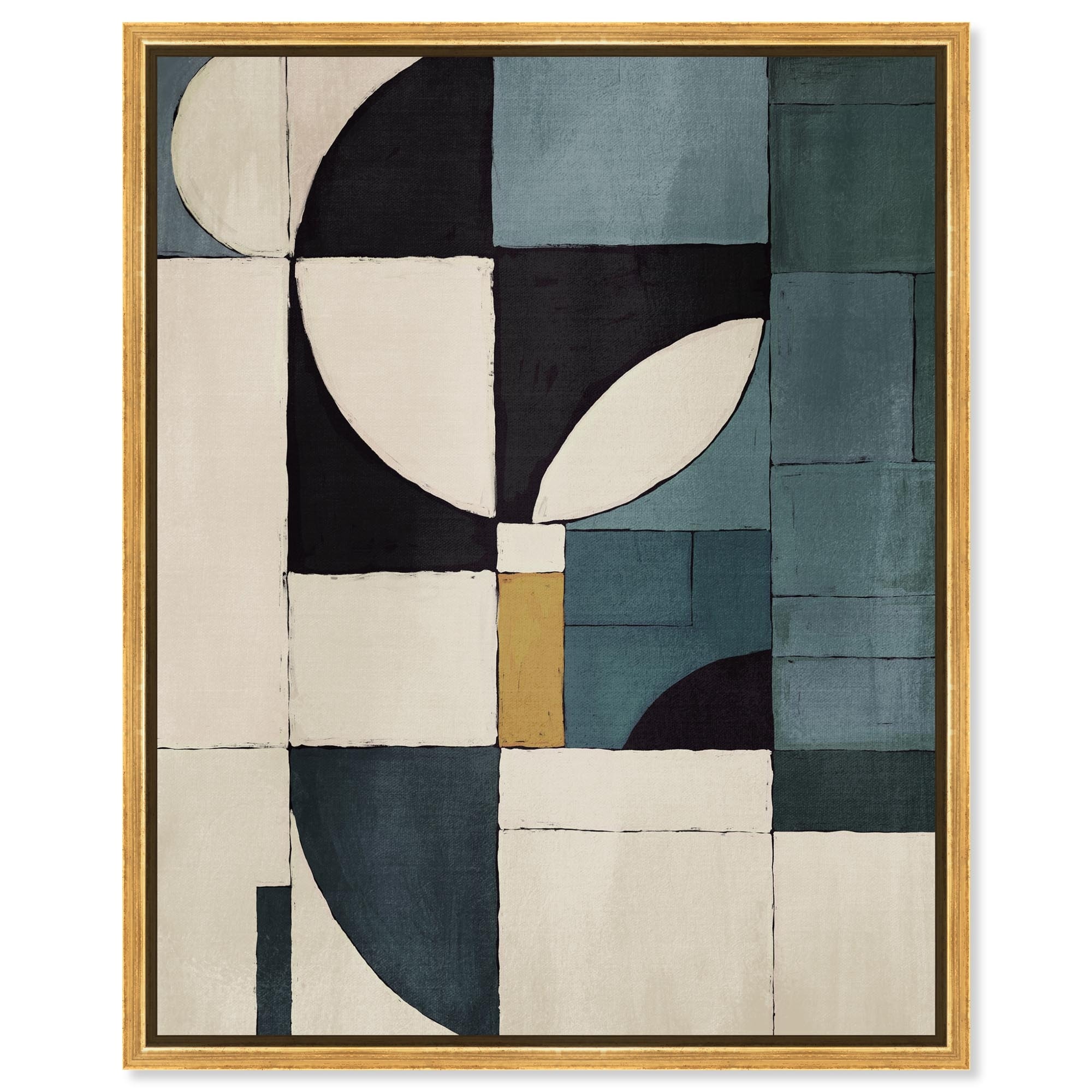 Here and now Blue Decor Framed Canvas Print by Notoriart