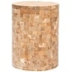 preview thumbnail 1 of 0, SAFAVIEH Tioga Light Maple Teak Wood Stool - 12" x 12" x 15.5"