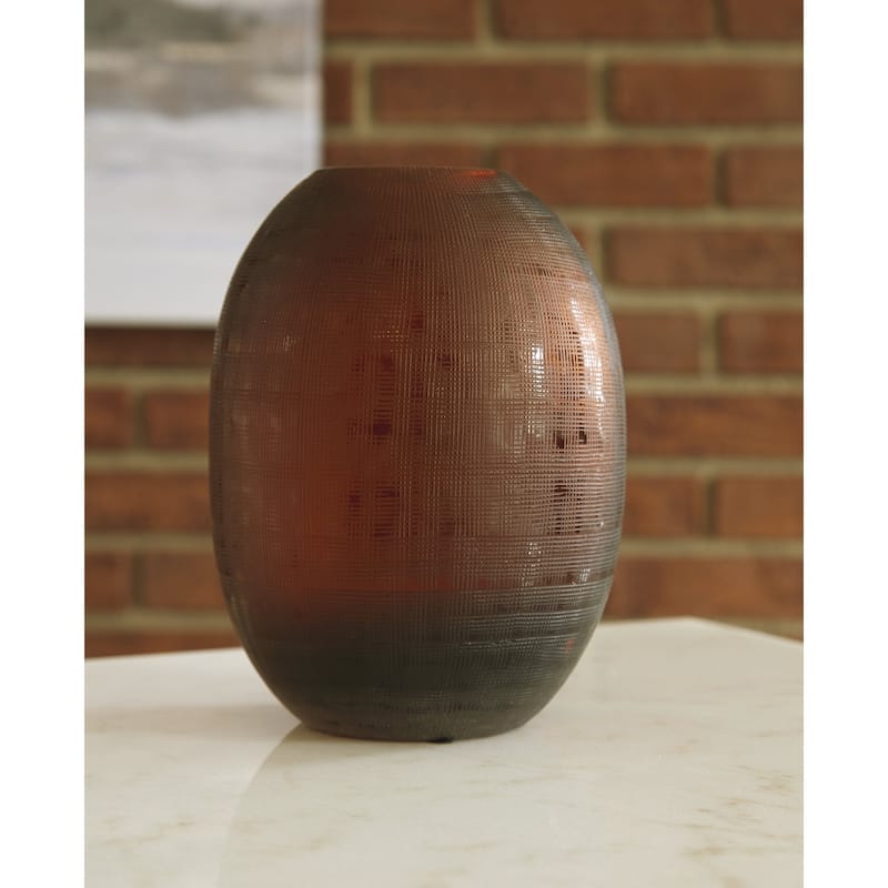 Signature Design by Ashley Embersen Amber Vase - 6"W x 6"D x 8"H