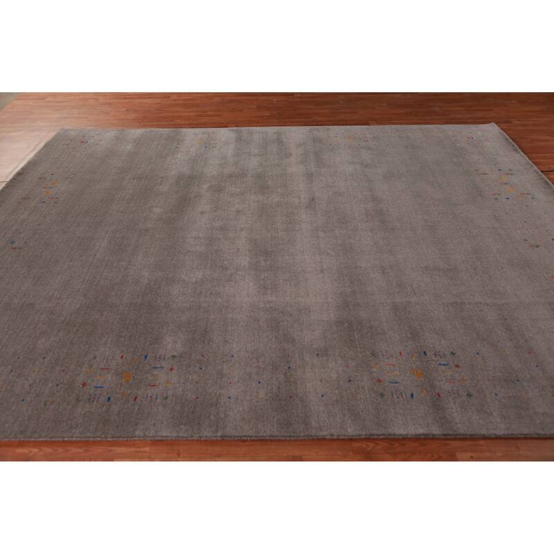 Tribal Gabbeh Indian Area Rug Handmade Oriental Wool Carpet - 8'2" x 9'10"