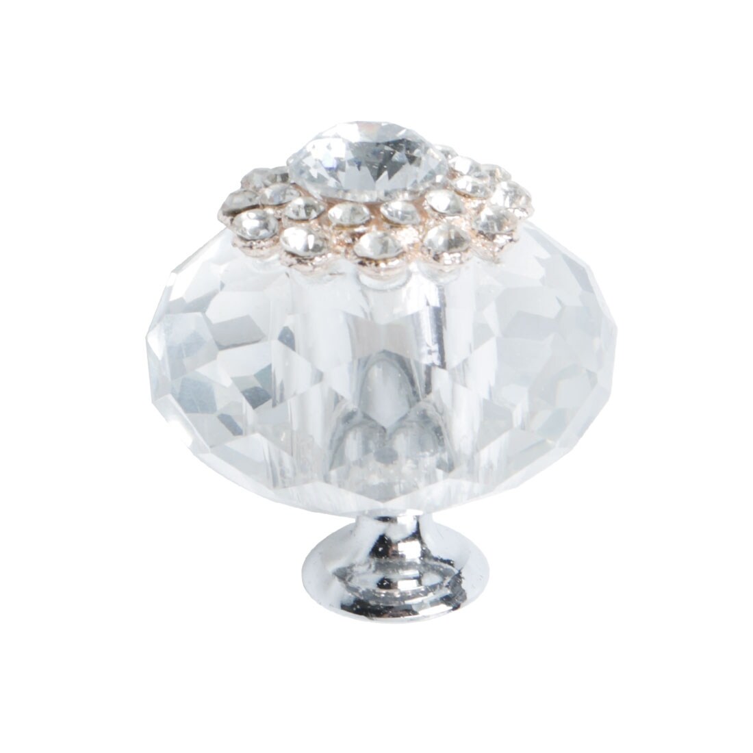Shop 40mm Dia Crystal Glass Knobs Zinc Alloy Base Knob Drawer Pull