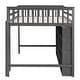 preview thumbnail 3 of 12, Full Size Loft Bed with 8-Open Storage Shelves and Built-in Ladder, Grey