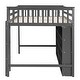preview thumbnail 9 of 9, Gray Wooden Full High Loft Bed with 8 Open Storage Shelves, Built-in Ladder, Guardrails for Kids Teens Adults Bedroom