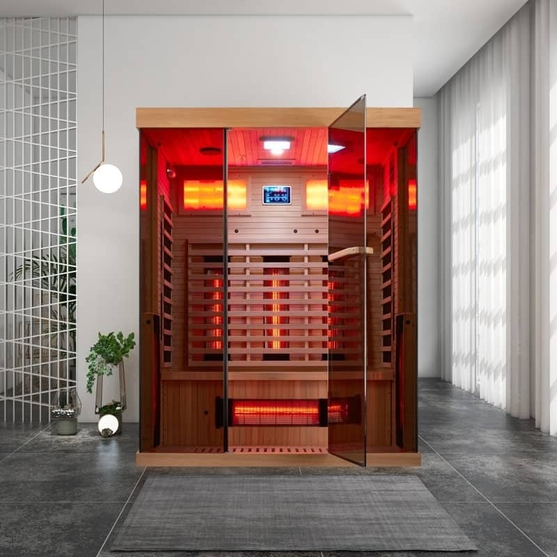 EROMMY up to 3 Person Infrared Sauna with 10-Minute Warm-Up Heater Tube and Carbon Plate