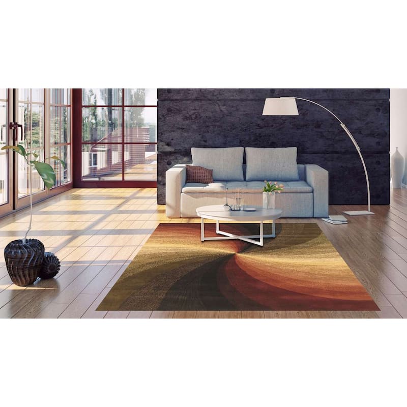 Home Decor EORC Hand-Tufted Wool Swirl Rug, Multicolored Vibrant & Stylish Area Rug for Adding Playful Elegance to Your Living
