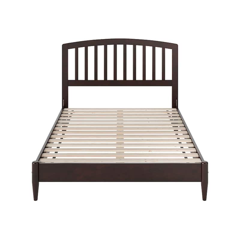 Solid Wood Low Profile Platform Bed - Full Size Bed Frame, Espresso Finish