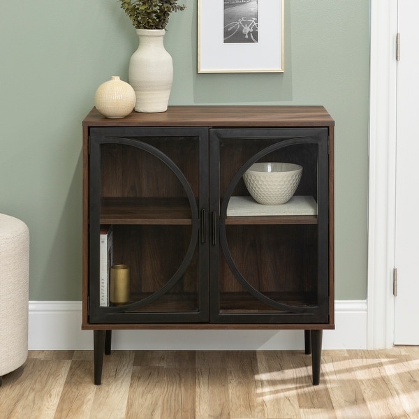 Carbon Loft Delano Metal and Glass Door Accent Console. Opens flyout.