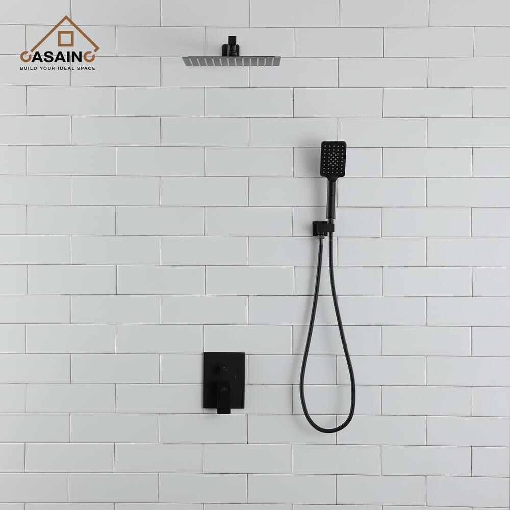 3-Spray Pattern 12 in. Wall Mount Shower Shower System Head and Functional Handheld - 12 inch