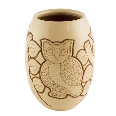 Novica Handmade Wisdom And Intuition In Beige Ceramic Decorative Vase