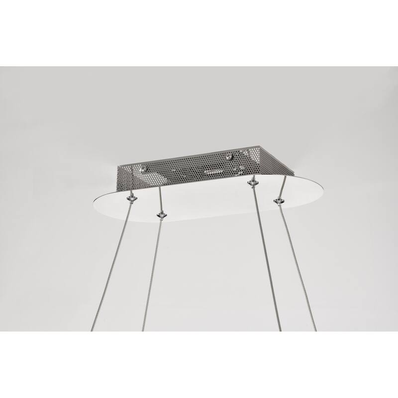 Asher LED 36 Inch Oval Pendant Polished Nickel Finish K9 Crystal - Polished Nickel