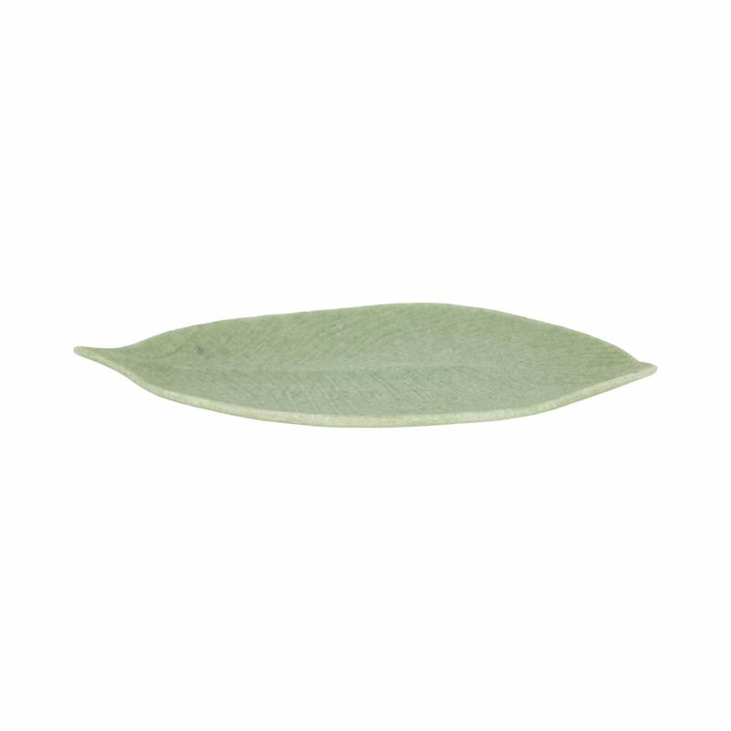 Decorative Resin Leaf Tray - Green, 20" - 20.0"