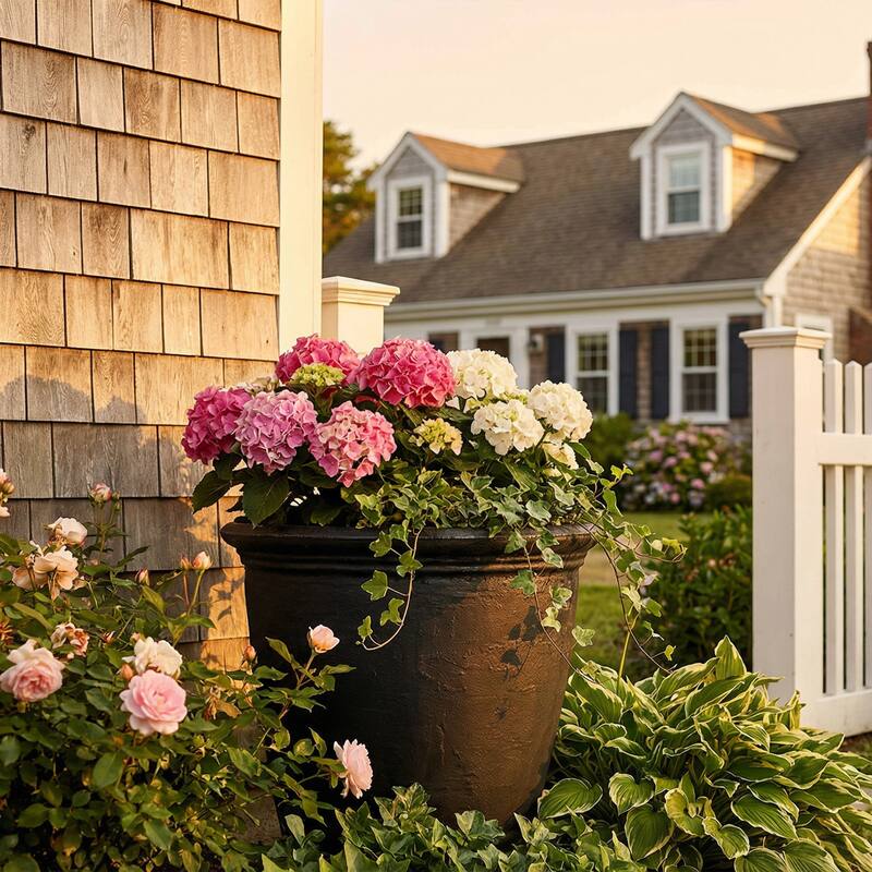 Sunnydaze Anjelica Polyresin Large Round Outdoor Planter