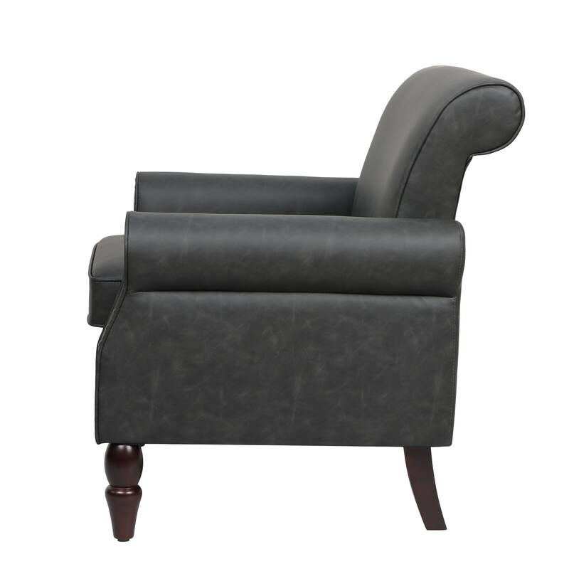 Modern Upholstered Armchair Nailhead Trim Accent Chair