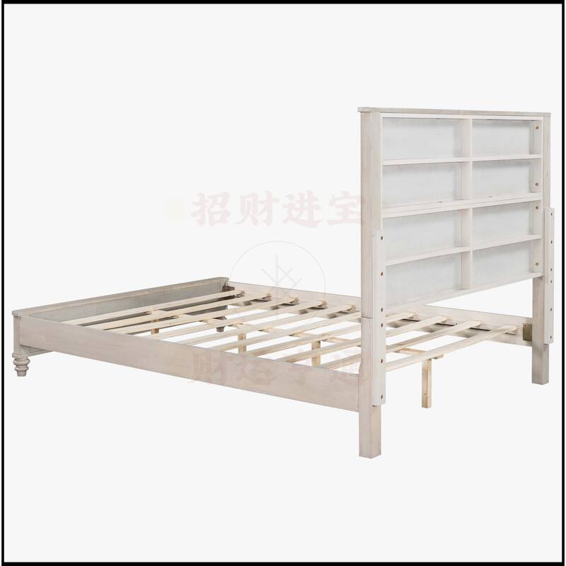 Queen Platform Bed Frame with Tall Headboard