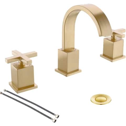 8 Inch 2 Handle Waterfall 3 Holes - Free Widespread Bathroom Faucet