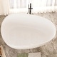 preview thumbnail 18 of 18, KISRAIS 59" X 30.75" Solid Surface Artificial Stone Freestanding Soaking Bathtub