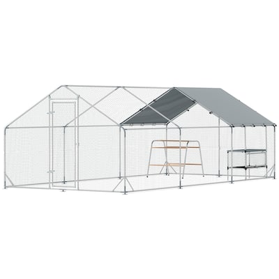 194 sq.ft Chicken Coop with Waterproof 420D Oxford Cover and Galvanized Frame Perches