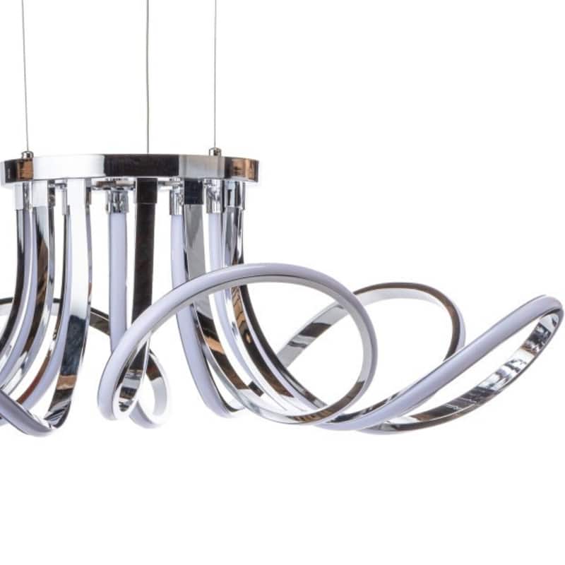 6 Petal Flower Integrated LED Dimmable Chrome Chandelier