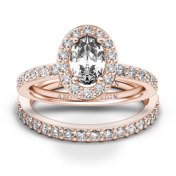 Shop 14kt Gold 1 25 Ct Halo Diamond Engagement Ring Set Oval
