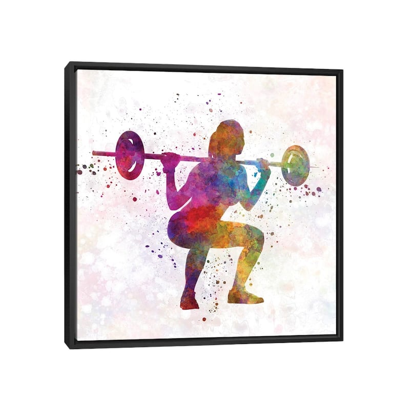 iCanvas "Body Buiding Woman" by Paul Rommer Framed Canvas Print - Black - 18x18