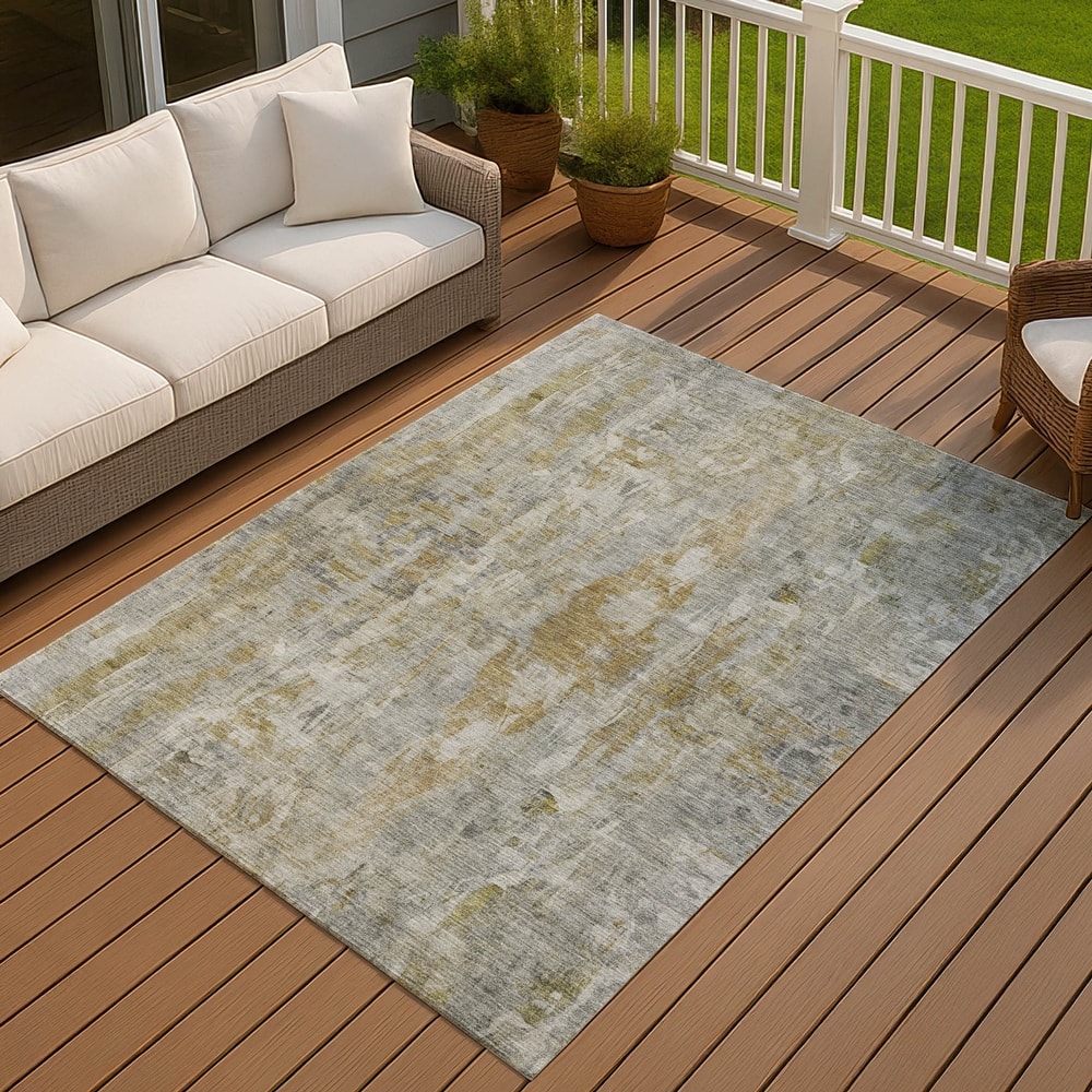 Machine Washable Indoor/ Outdoor Muted Ombre Chantille Rug