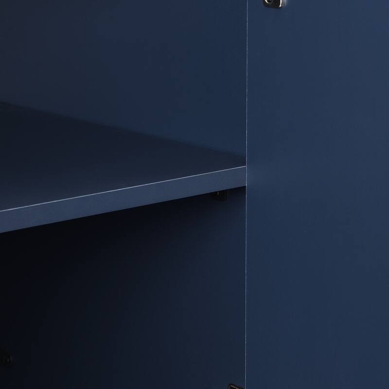 Modern Four-Door Sideboard with Metal Frame and Cross-Leg Base, Ideal for Living Room or Study