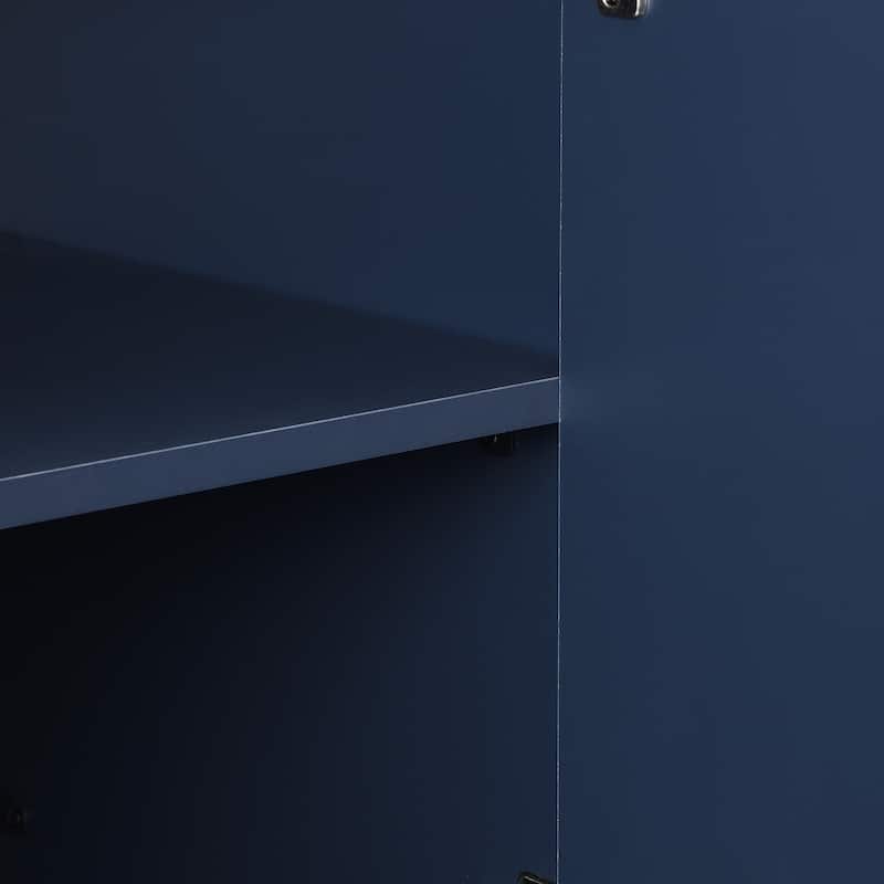 Sideboard Cabinet with Metal Handles, Entryway Storage Cabinets with Shelves, Buffet Cabinet with Metal Cross Leg