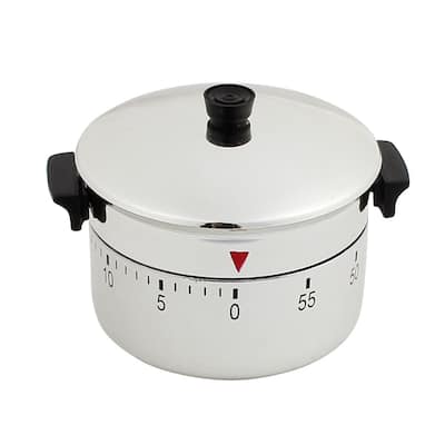 2.4x2.4x2.2-Inch 60 Minute Mechanical Kitchen Rice Cooker Timer Durable Plastic - Silver