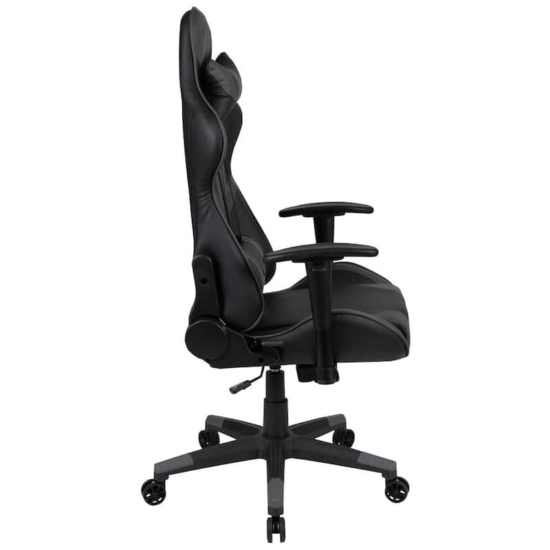 Racing Gaming Ergonomic Chair with Fully Reclining Back in Red LeatherSoft