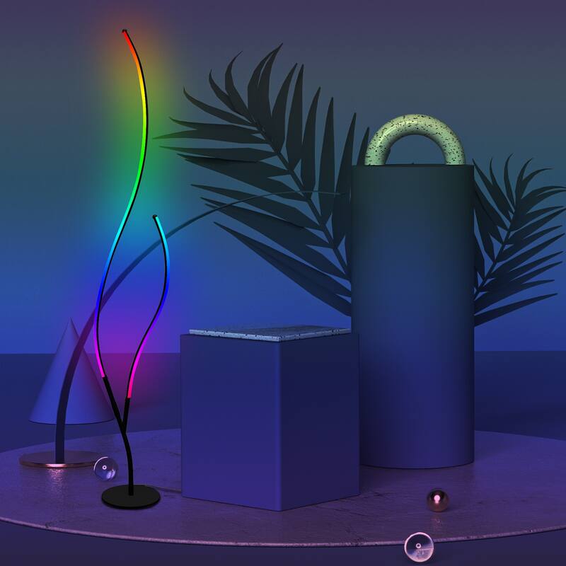 LED RGB Ripple Floor Lamp - 56x12in