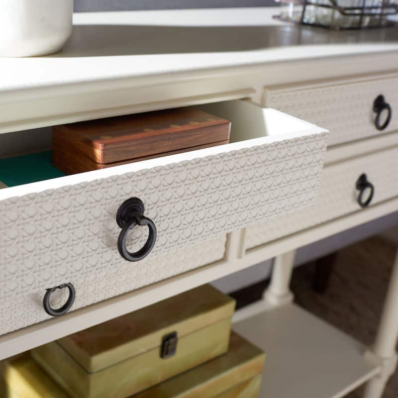 SAFAVIEH Artelia 4-Drawer Console Table - 42" W x 13" L x 29.5" H - 42Wx13Dx30H - White