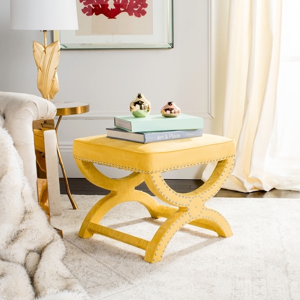 Yellow store ottoman bench