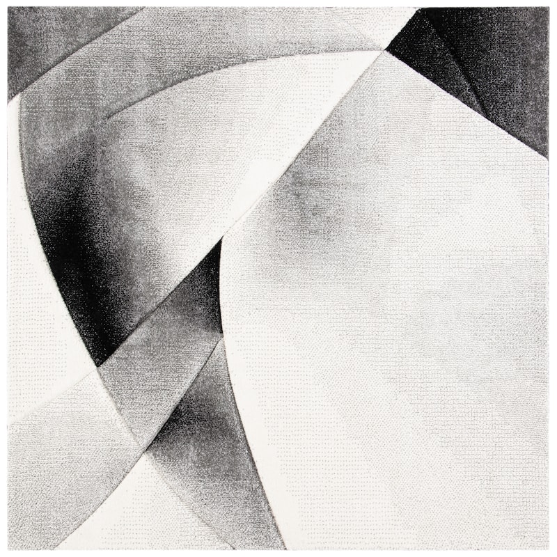 SAFAVIEH Hollywood Hrissonka Mid-Century Modern Abstract Rug - 5'3" Square - Grey/Dark Grey