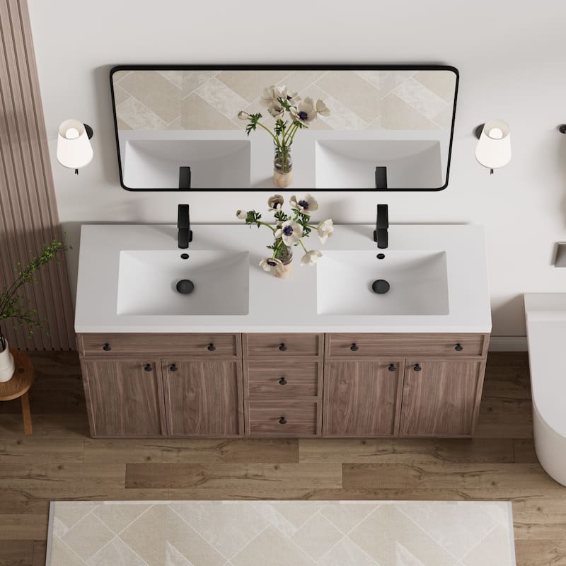 36"/48"/60"/72" Bathroom Vanity Set with Sink & Faucet