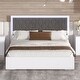 preview thumbnail 2 of 14, Modern Queen Size Platform Bed with LED Lights and Soft Velvet Headboard