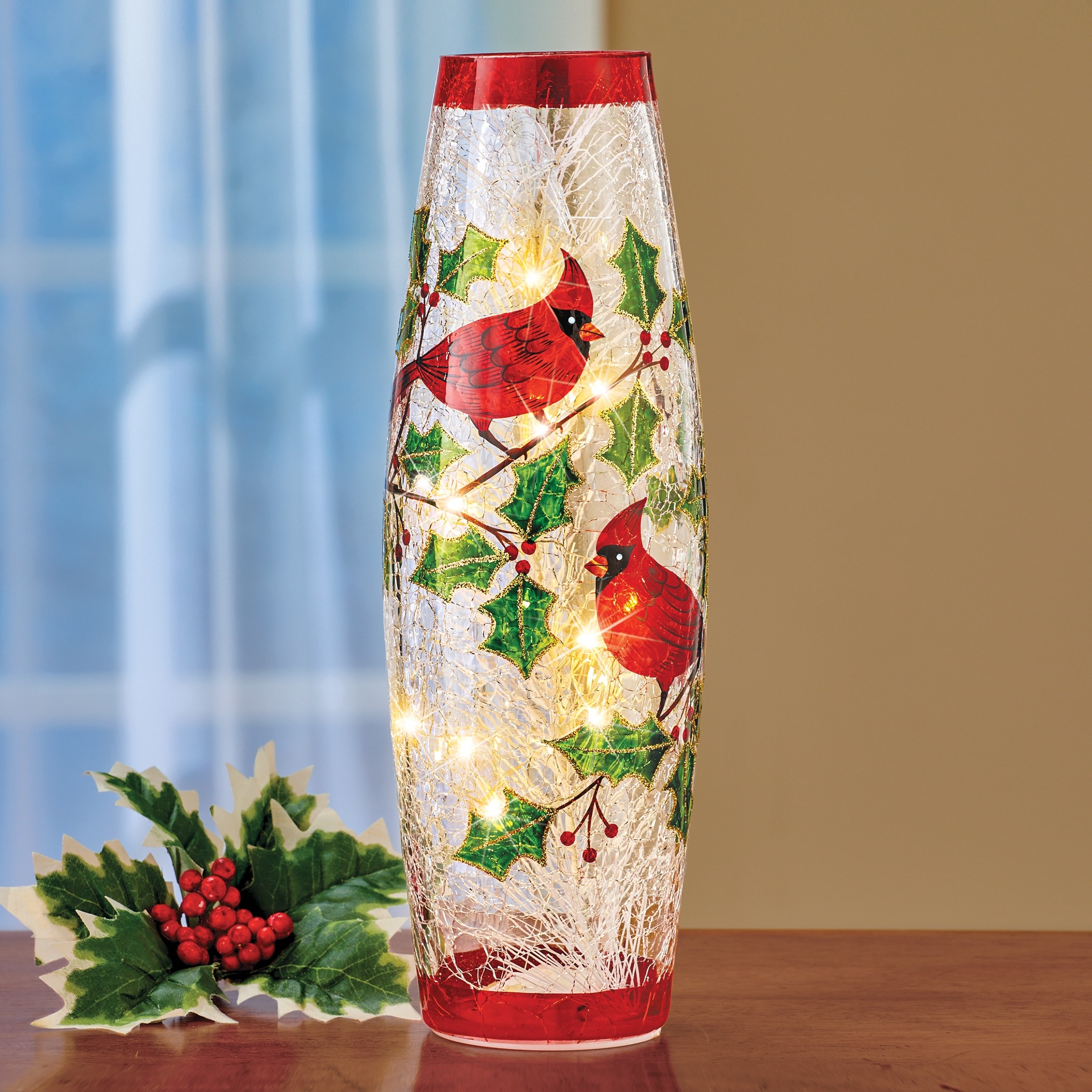 Crackle glass hurricane lamp top