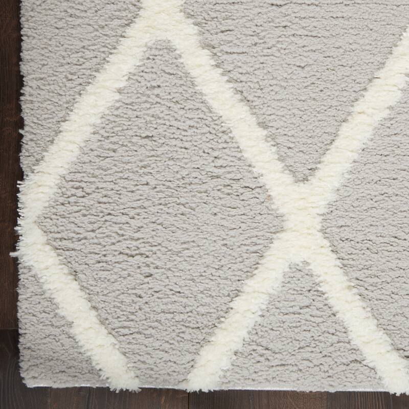 Nourison Feather Soft Contemporary Shag Diamond Area Rug