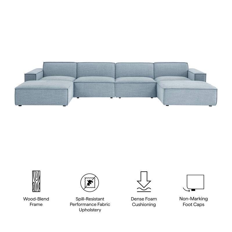 Restore 6-Piece Performance Fabric Upholstered Modular Sectional Sofa