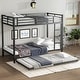 preview thumbnail 2 of 51, Metal Bunk Bed with Twin Size Trundle Black - Twin XL over Twin XL