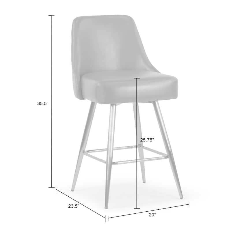 Set of 2 Auren Upholstered Stool with Golden Legs